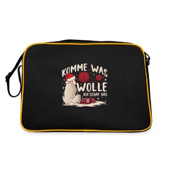 Komme Was Wolle Ich Schaf Das - Retro Tasche - Schwarz/Gold - Hinten