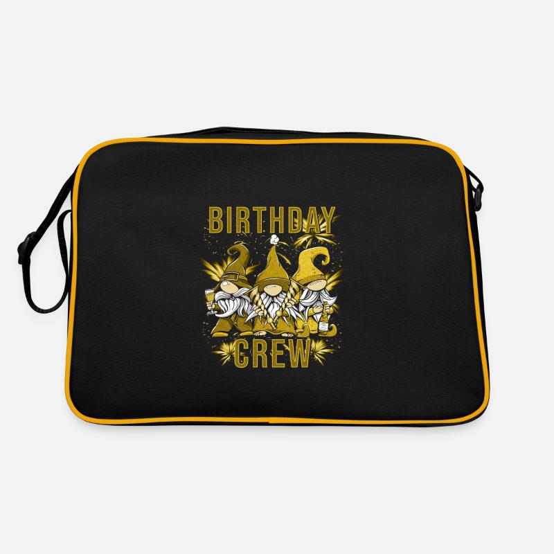 Birthday Crew - Retro Tasche - Schwarz/Gold