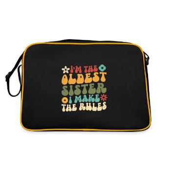 I'm The Oldest Sister I Make The Rules - Retro Tasche - Schwarz/Gold - Hinten
