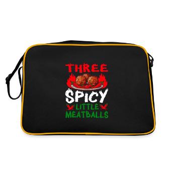 Three Spicy Little Meatballs - Retro Tasche - Schwarz/Gold - Hinten