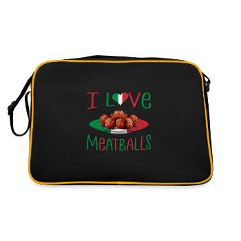 J’adore les boulettes de viande - Sac Retro - noir/or - Dos