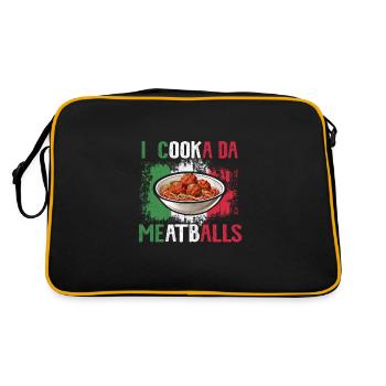 I Cooka Da Meatballs - Retro Tasche - Schwarz/Gold - Hinten