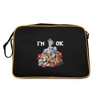 I'm Ok - Retro Tasche - Schwarz/Gold - Hinten