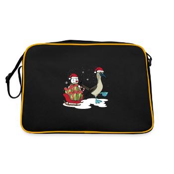 Blue-footed Snowman Christmas - Retro Bag - black/gold - Back