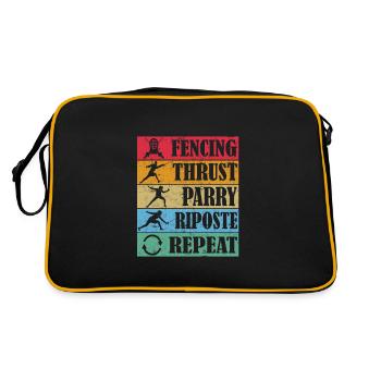Fencing Thrust Parry Riposte Repeat - Retro Bag - black/gold - Back