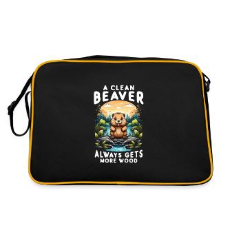 Un castor propre reçoit toujours plus de bois - Sac Retro - noir/or - Dos