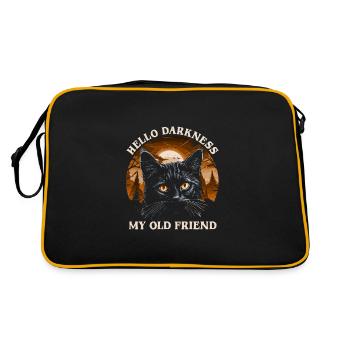 Hello Darkness My Old Friend - Retro Tasche - Schwarz/Gold - Hinten