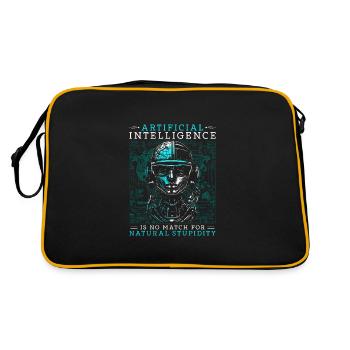 Artificial Intelligence Natural Stupidity - Retro Bag - black/gold - Back