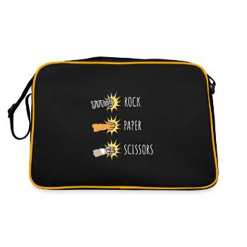 Ciseaux à papier de roche - Sac Retro - noir/or - Dos