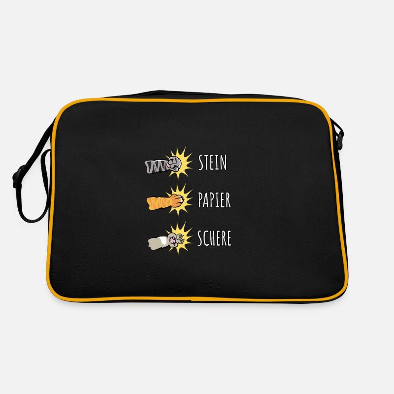 Pierre Papier Ciseaux Jeu Main Pattes de Chat - Sac Retro - noir/or
