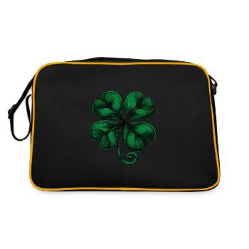 Trèfle vert à quatre feuilles - Sac Retro - noir/or - Dos