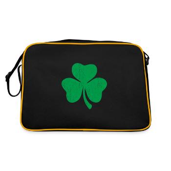 Green three-leaf clover - Retro Bag - black/gold - Back