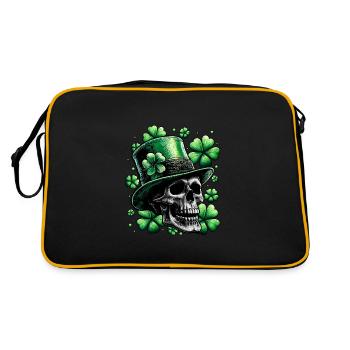 Irischer Totenkopf - Retro Tasche - Schwarz/Gold - Hinten
