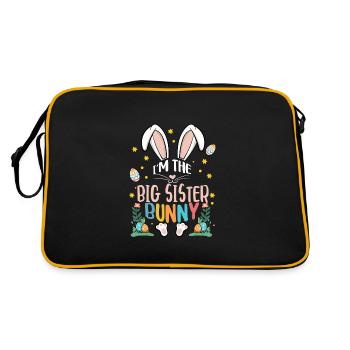 I'm The Big Sister Bunny - Retro Bag - black/gold - Back