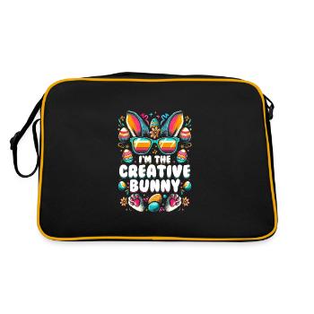 I'm The Creative Bunny - Retro Tasche - Schwarz/Gold - Hinten