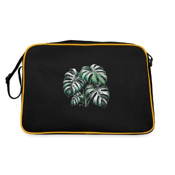 Monstera panaché - Sac Retro - noir/or - Dos