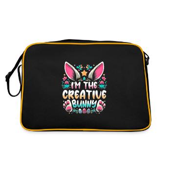 I'm The Creative Bunny - Retro Tasche - Schwarz/Gold - Hinten