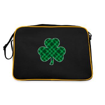 Buffle vert à carreaux trèfle - Sac Retro - noir/or - Dos