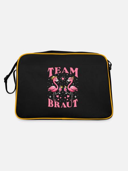 Team Braut - Retro Tasche - Schwarz/Gold - Hinten