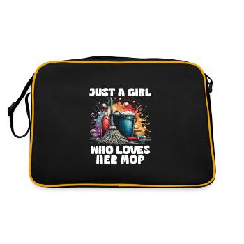 Just A Girl Who Loves Her Mop - Retro Bag - black/gold - Back