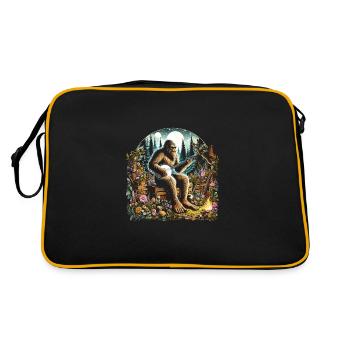 Bigfoot with guitar - Retro Bag - black/gold - Back