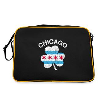 Chicago Kleeblatt - Retro Tasche - Schwarz/Gold - Hinten