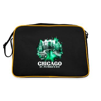 Chicago St. Patrick's Day - Retro Tasche - Schwarz/Gold - Hinten