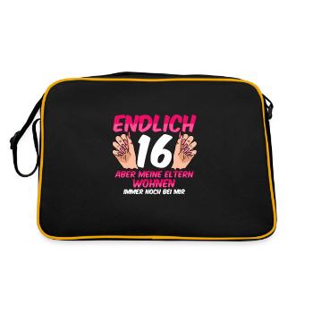 Finally 16 my parents still live with me - Retro Bag - black/gold - Back