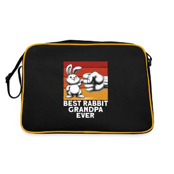 Best Rabbit Grandpa Ever - Retro Bag - black/gold - Back