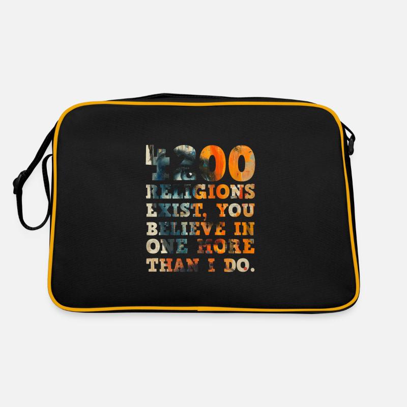4200 Religionen existieren - Retro Tasche - Schwarz/Gold