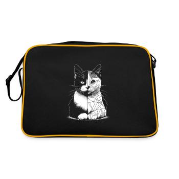 Chat polygonal géométrique - Sac Retro - noir/or - Dos
