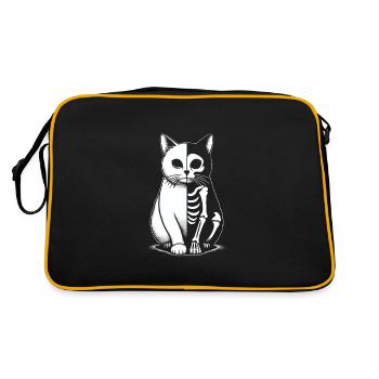 Cat Skeleton Halloween - Retro Bag - black/gold - Back