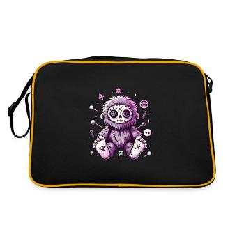 Kawaii Pastel Goth Bigfoot - Retro Tasche - Schwarz/Gold - Hinten