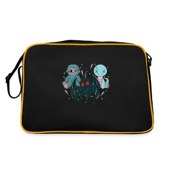 Kawaii Pastel Goth Cryptids - Retro Tasche - Schwarz/Gold - Hinten
