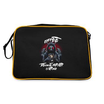 Coffee Because Murder Is Wrong - Retro Bag - black/gold - Back