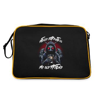 Hello Darkness My Old Friend - Retro Tasche - Schwarz/Gold - Hinten