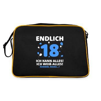 Enfin 18 je peux tout faire, je sais tout - Sac Retro - noir/or - Dos