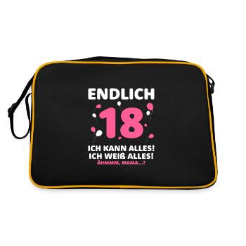 Enfin 18 je peux tout faire, je sais tout - Sac Retro - noir/or - Dos