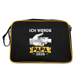 Je serai papa en 2026 - Sac Retro - noir/or - Dos