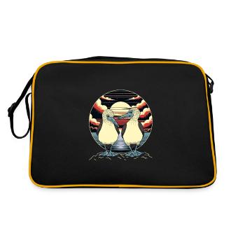 Blue-footed boobies couple - Retro Bag - black/gold - Back