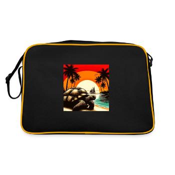 Tortue des Galapagos - Sac Retro - noir/or - Dos