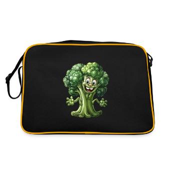 Broccoli Vegan - Retro Tasche - Schwarz/Gold - Hinten