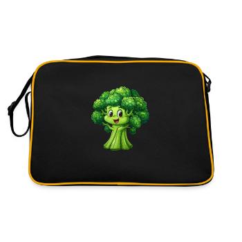 Brocoli heureux - Sac Retro - noir/or - Dos