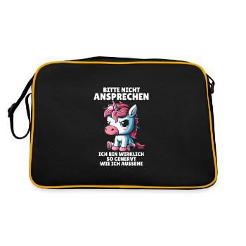 Bitte nicht ansprechen ich bin wirklich so genervt - Retro Tasche - Schwarz/Gold - Hinten