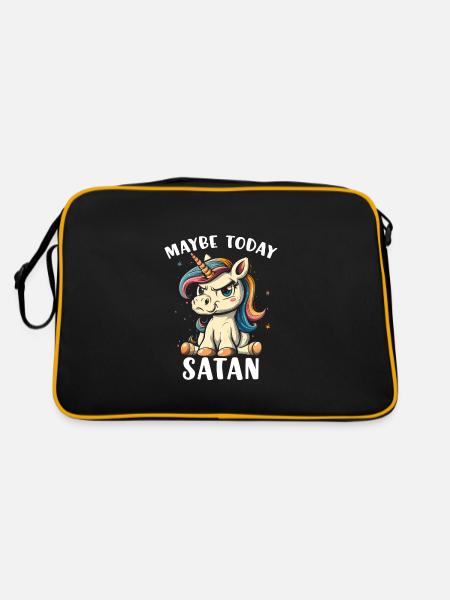 Maybe Today Satan - Retro Tasche - Schwarz/Gold - Hinten