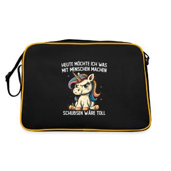 Pousser serait une excellente licorne - Sac Retro - noir/or - Dos