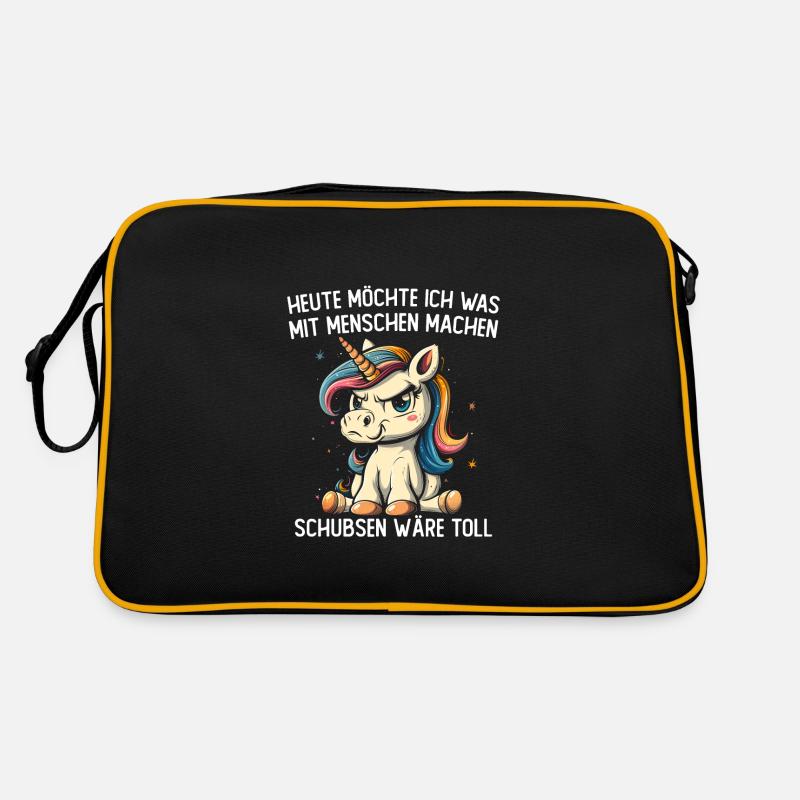 Schubsen Wäre Toll Einhorn Retro Tasche