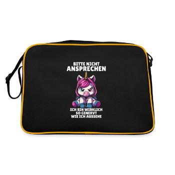 Bitte nicht ansprechen ich bin wirklich so genervt - Retro Tasche - Schwarz/Gold - Hinten