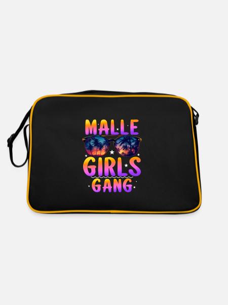 Malle Girls Gang - Retro Tasche - Schwarz/Gold - Hinten