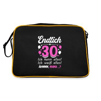 30 Birthday I can do everything I know everything - Retro Bag - black/gold - Back